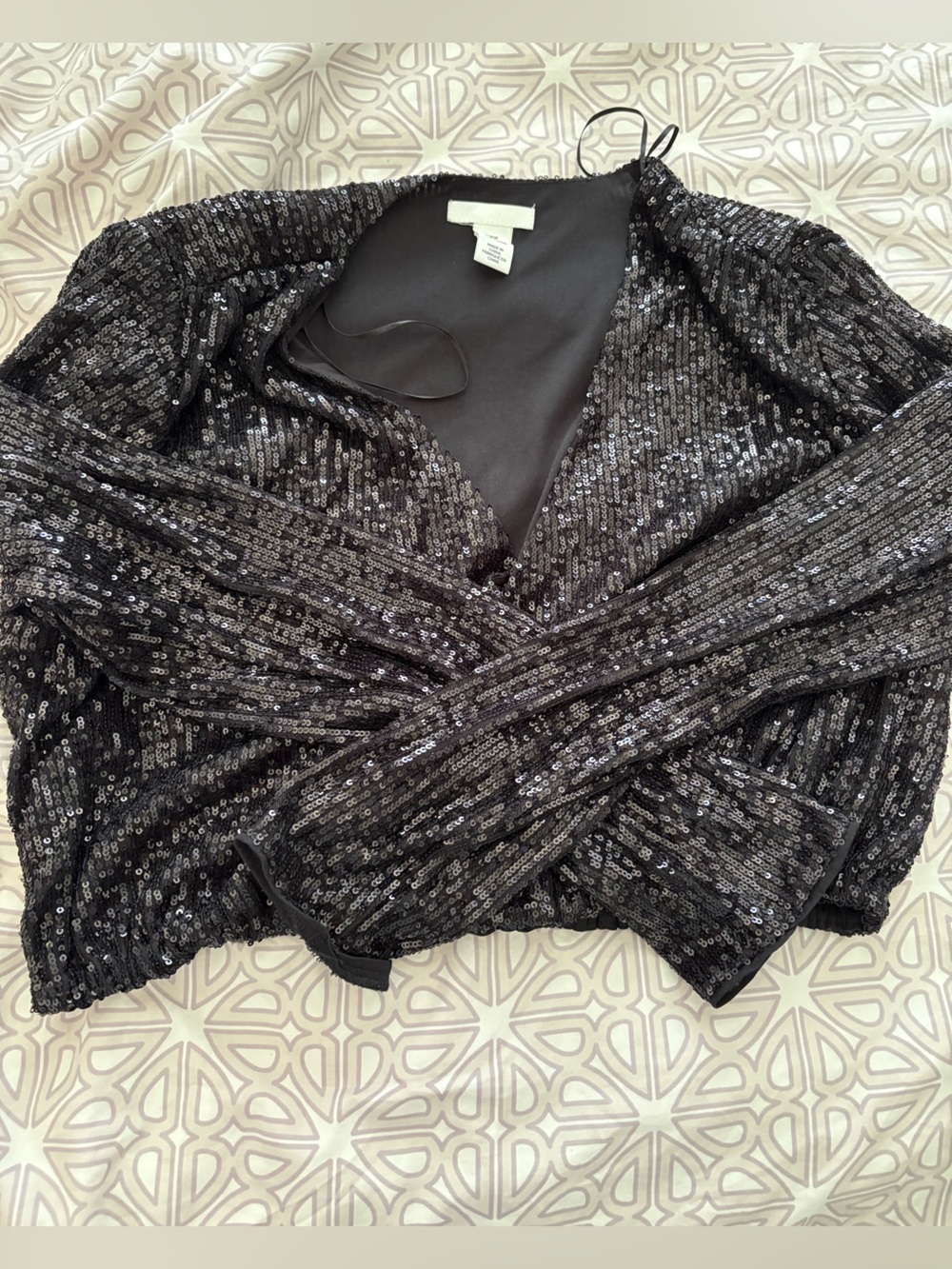 H&M Black Sequined Top